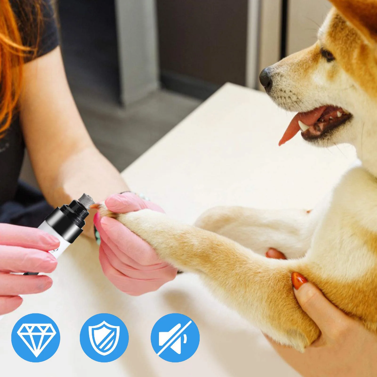 Pet Nail Grinder Quiet Electric Rechargeable Pet Nail Grinder Low Noise Automatic Electric Pet Nail Polisher Cat Dog Grooming Grinder