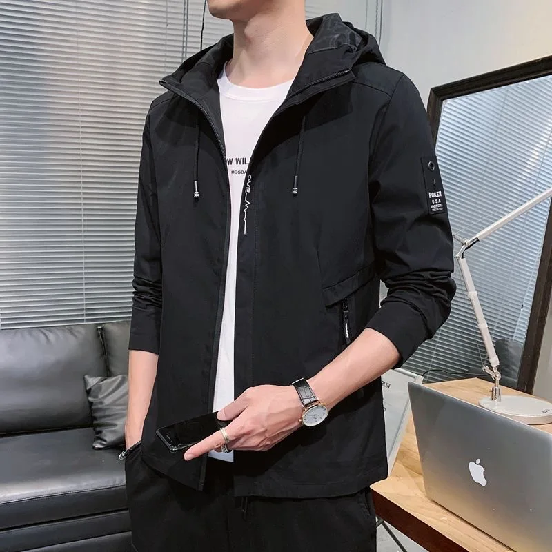 2024 Spring and Autumn New Fashion Solid Color Hooded Large Size Jacket Men\'s Casual Loose Comfortable High Quality Coat M-7XL
