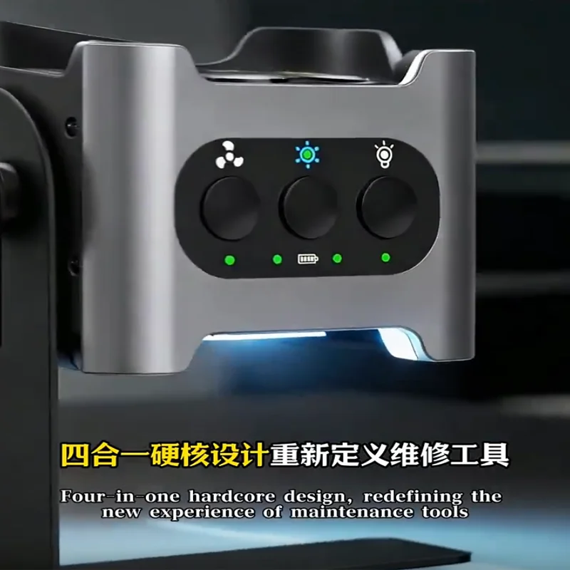 AiXun LF03 10W UV 경화 팬 냉각 연기 추출 타입-C 충전 360 ° 휴대폰 메인보드 PCB 수리 도구용 회전 스탠드