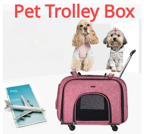 

Pet Trolley Box Dog Outgoing Trolley Bag Silent Wheels Portable Luggage Cat Backpack New Pets Bag Cat Backpack Carrier 2024 New