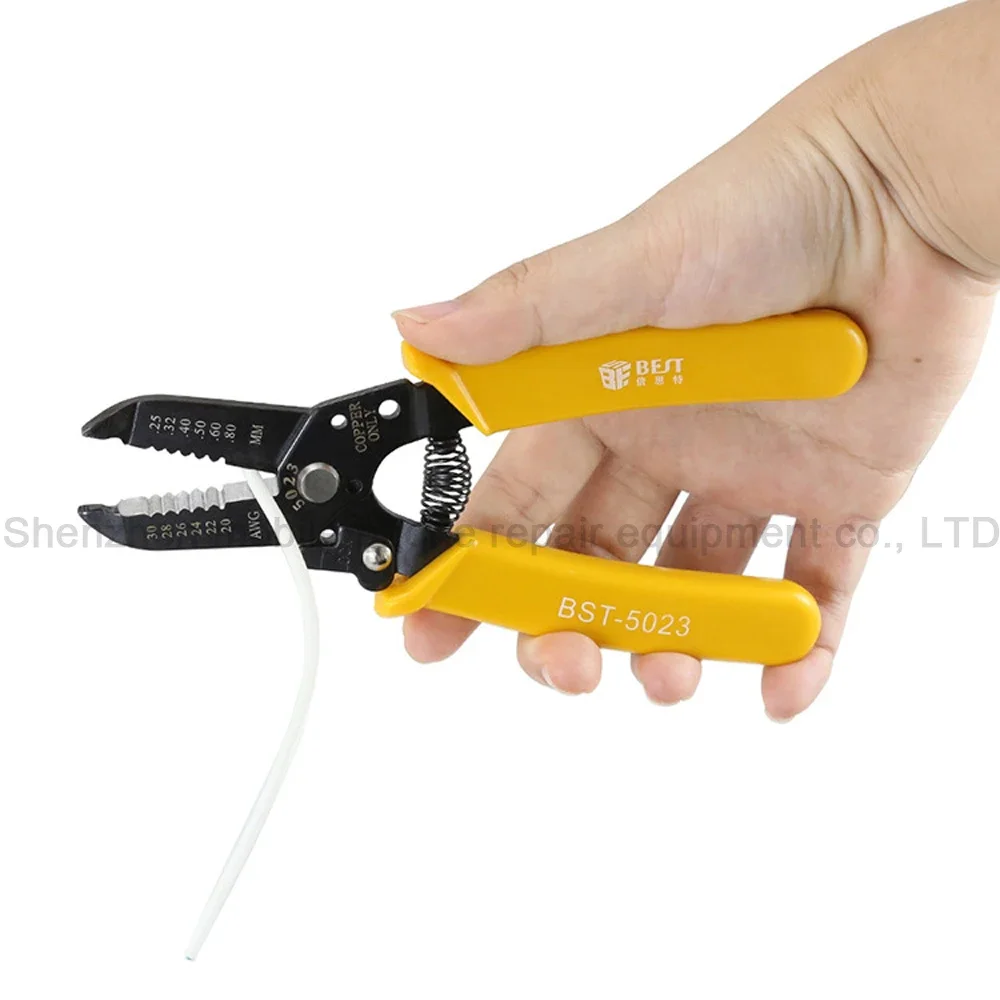 Wire stripper stripping pliers wire stripping pliers mini wire stripper multifunctional pliers multifunctional tools wire pliers BST-5023 multi-functional precision fiber cable wire stripper 20-30 AWG copper cable hardened steel wire stripper plier tools