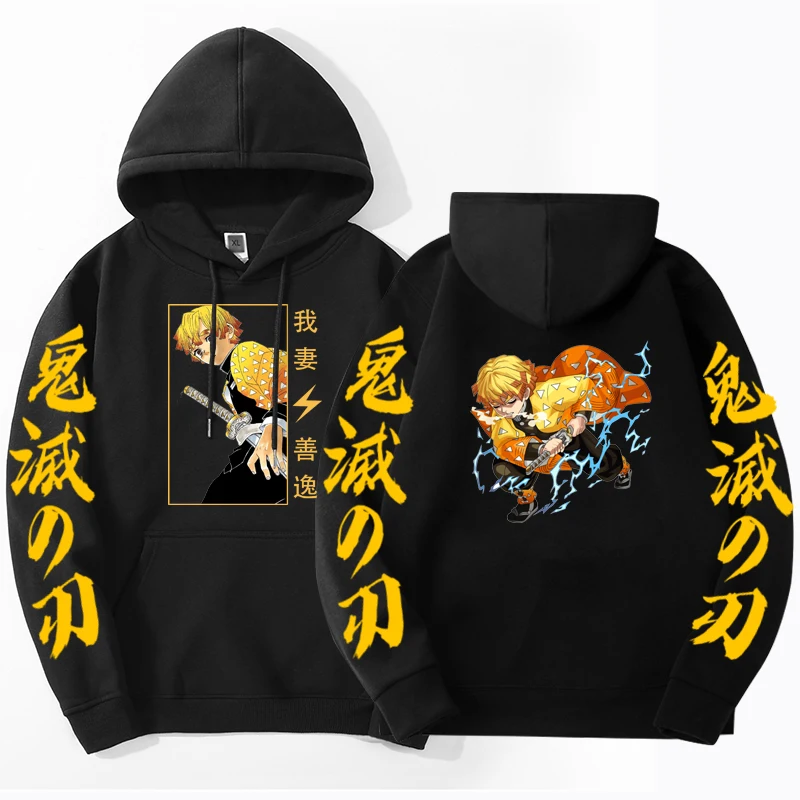 

Anime Demon Slayer Hoodies Agatsuma Zenitsu Printed Men's Sweatshirt Harajuku Manga Streetwear Casual Unisex Pullover Sudaderas