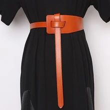 

Women's Belts Wide Leather Corset Belt Female Tie Bow Cinch Waist Belts Ladies Wedding Dress Overcoat Decor Waistband Adjustable