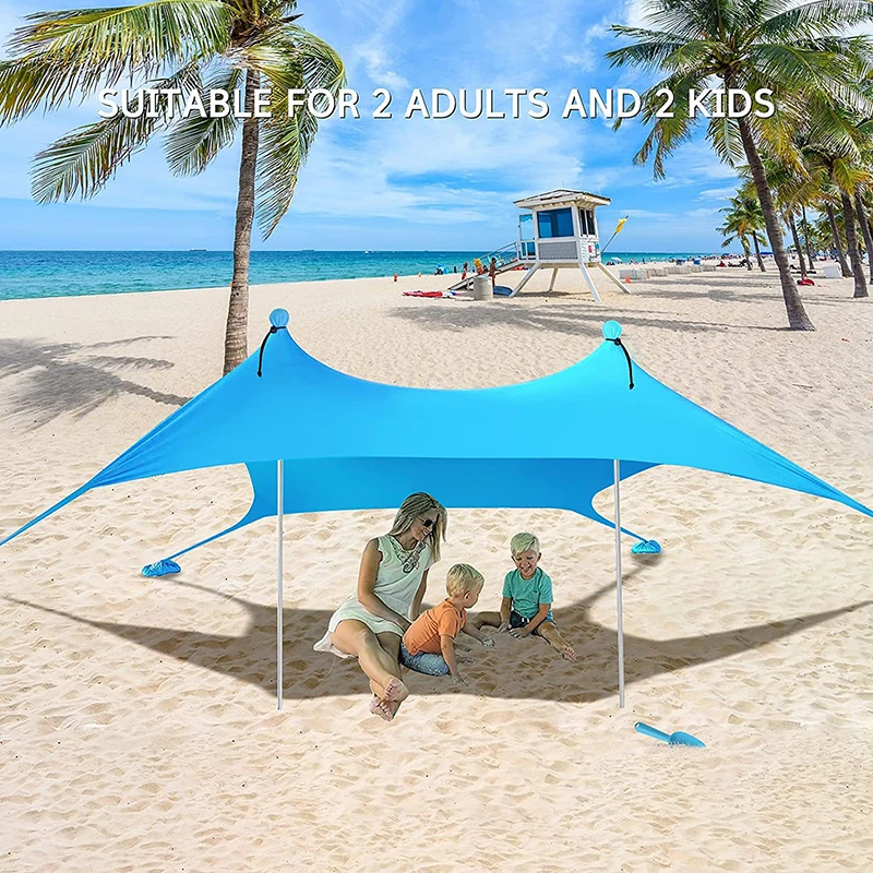 Beach Sunshade Canopy Tent Outdoor Windproof UV Protection Canopy Camping Hiking Fishing Picnic Tent Tourist Beach Sun Shelter camping tent sun shade sail