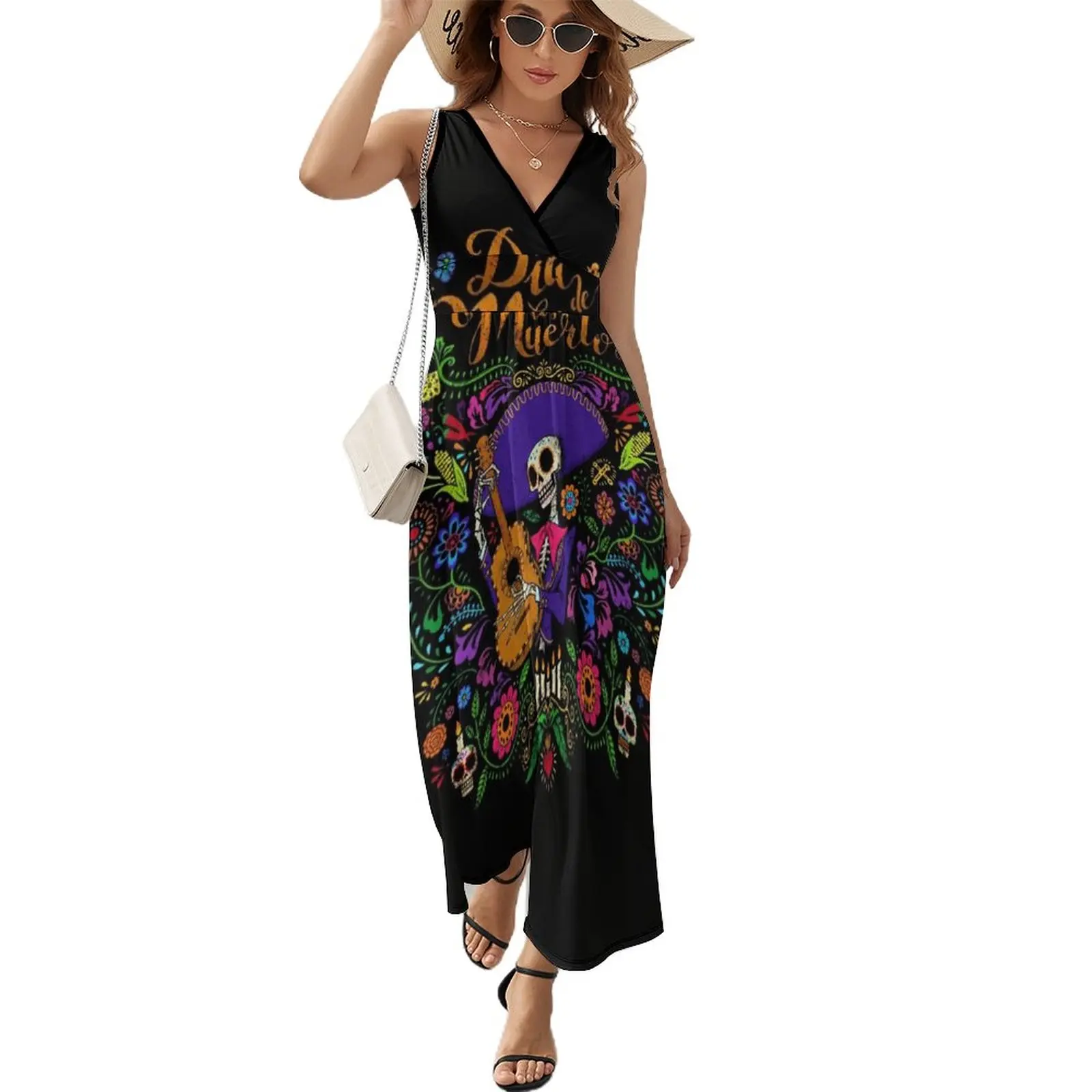 

DIA DE LOS MUERTOS Sleeveless Dress Clothing female elegant and pretty women's dresses dresses summer