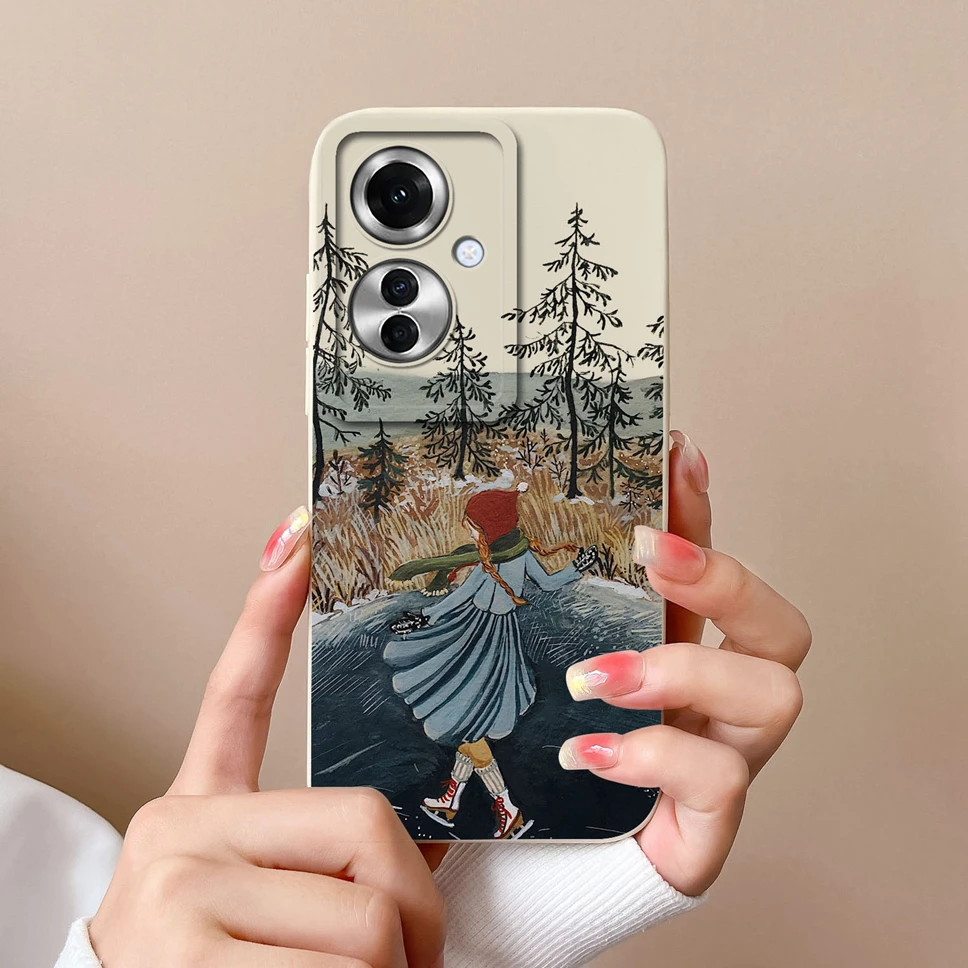 Stylish Cute Girl Shockproof Liquid Phone Cover - Smooth and Fashionable Design