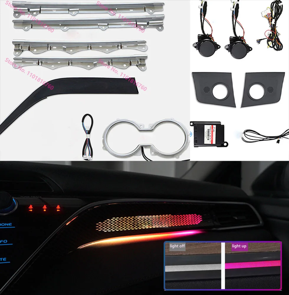 For Toyota Camry 64color Led New Laser Carving Ambient Light Central