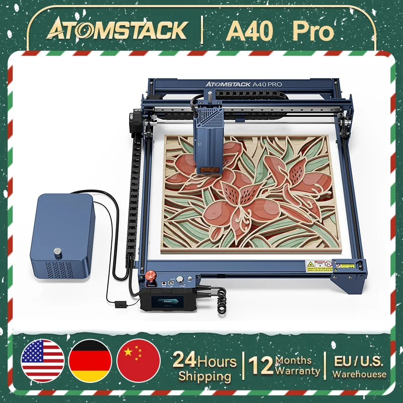 

ATOMSTACK S40 PRO 210W Laser Engraving Cutting Machine APP Control with Double Air Assist Wood Acrylic Stainless steel Engraving