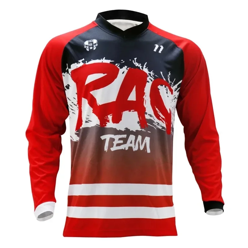 Camiseta de carreras de secado rápido y manga larga para hombre, para ciclismo de montaña, de carretera, MTB, verano 2024