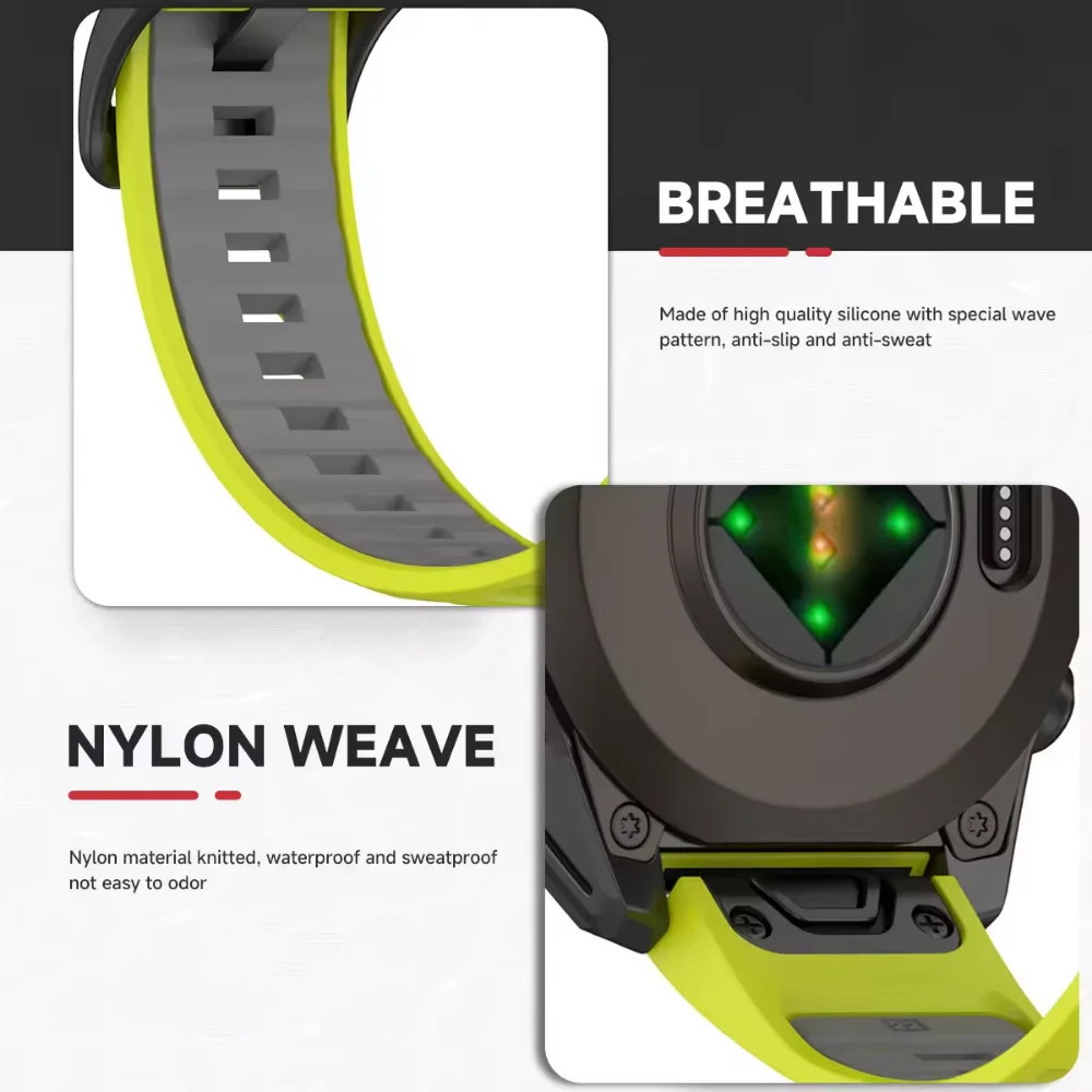 Durable Silicone Quick Fit Wristband Bracelet Strap for Multi-Size Smartwatches