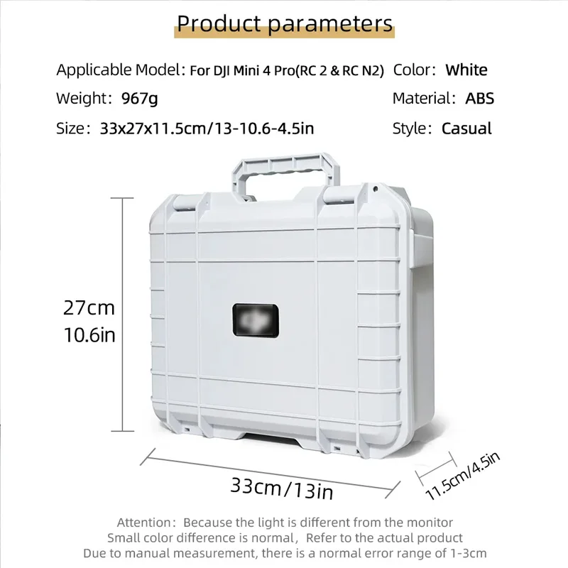 Waterproof Storage Box for DJI Mini 4 Pro Shoulder Safety Storage Carrying Case White Drone Case dji case drone case drone accessories drone storage bag