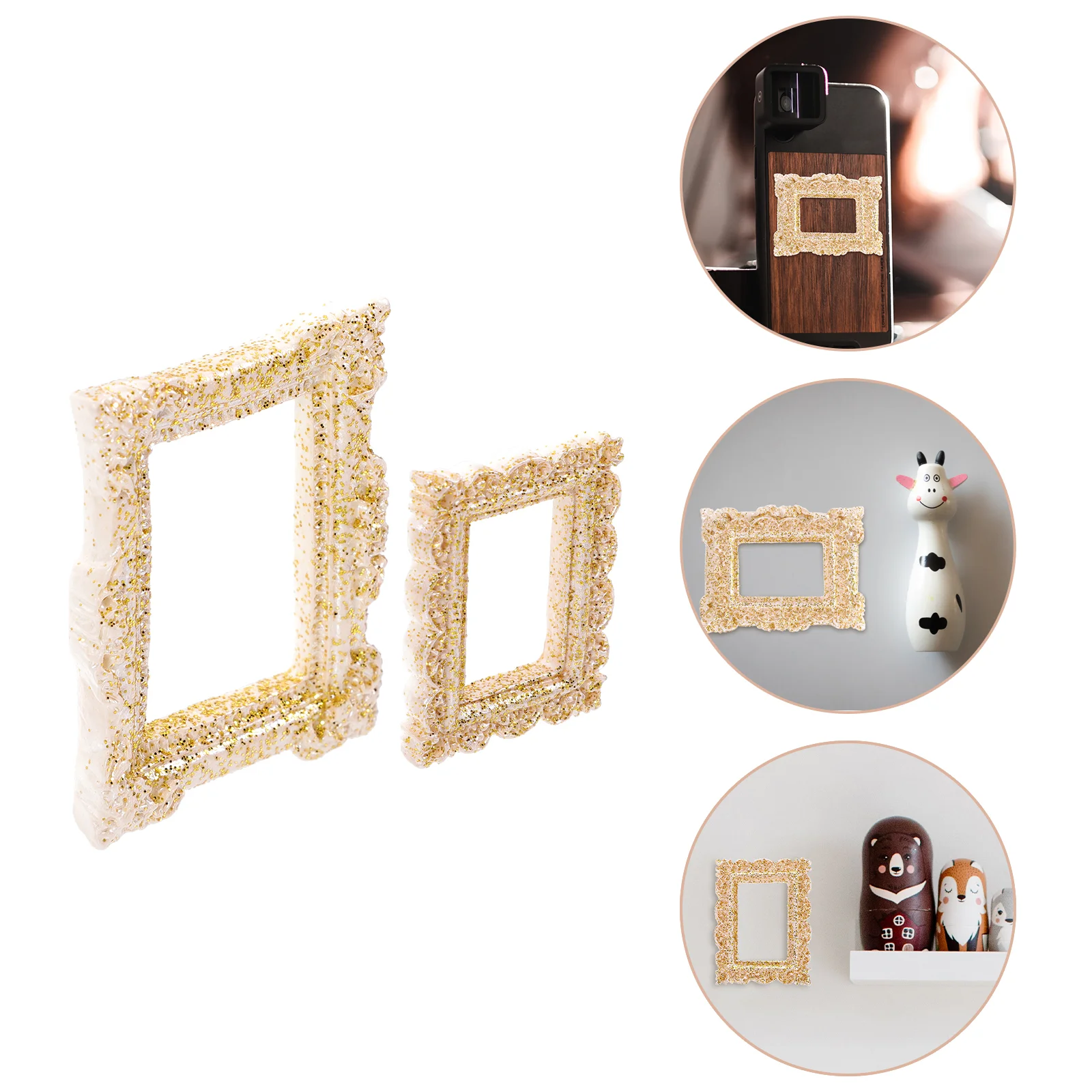 

10 Pcs Photo Frame DIY House Picture Frames Making Accessory Mini Vintage Key Chain Resin Tiny