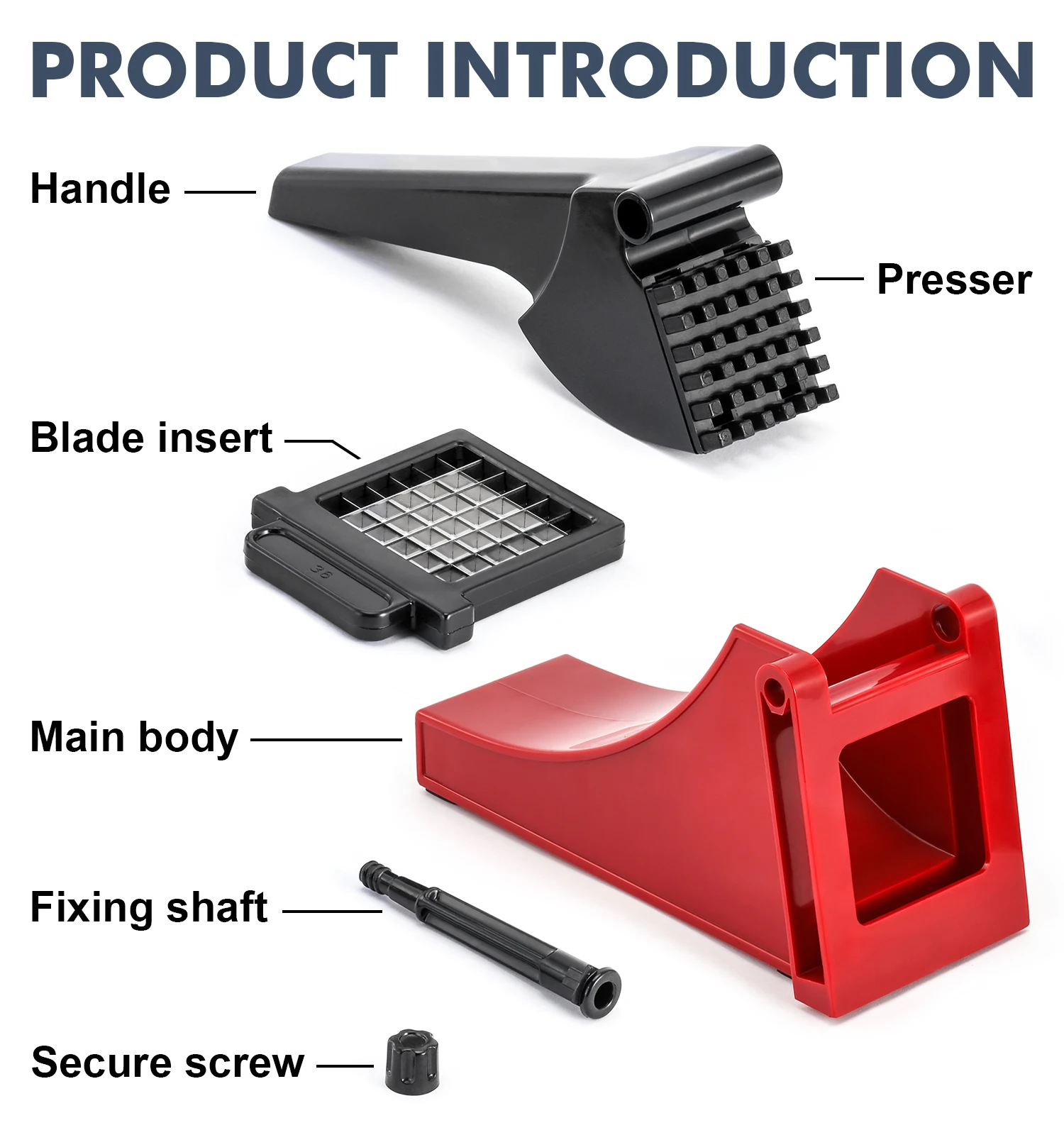 GDL Cutting Fries Magic Potato Onion Carrot Colorful Pepper Cutting Strips Diced Launcher Push Type