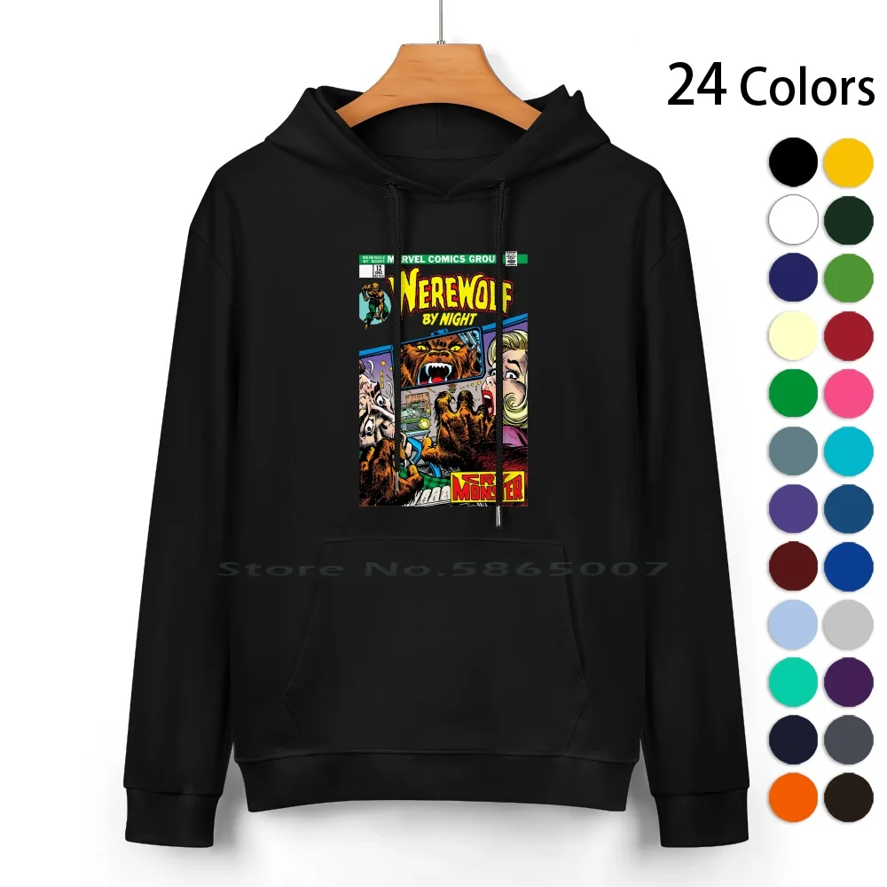 

Werewolf Comic ( Retro 80s ) Pure Cotton Hoodie Sweater 24 Colors Werewolf Monster Comic Book Superhero Terror Scary Horror