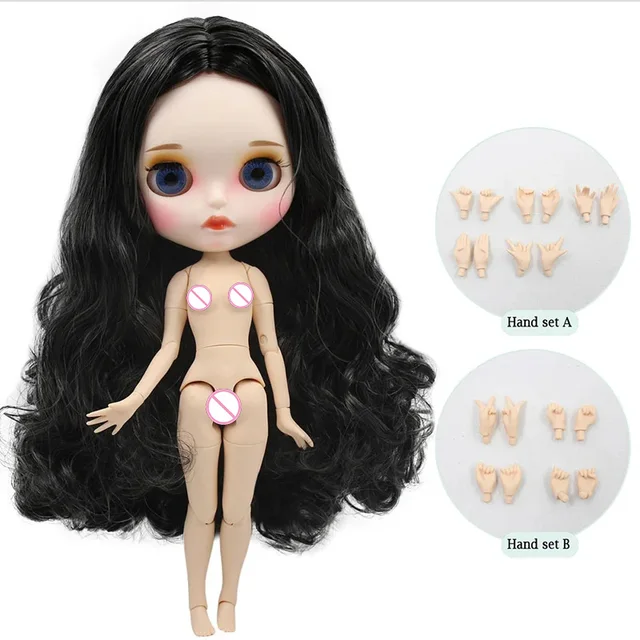 ICY DBS Blyth Doll Customized Joint 30cm Suitable For Dress Up By Yourself DIY Change 1/6 BJD Toy - carved lips face-200006156