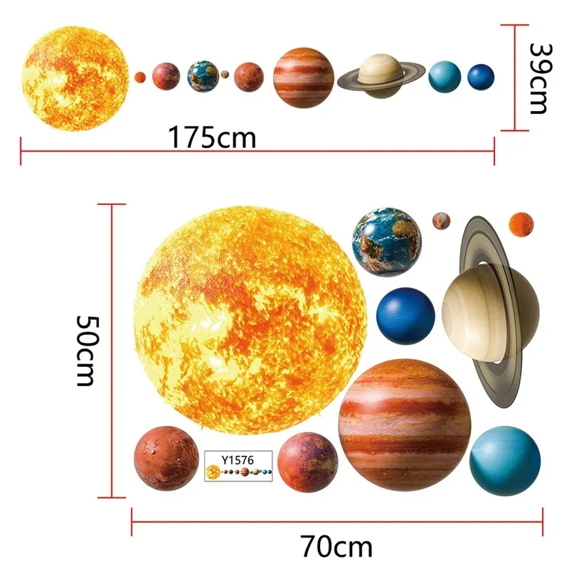 Solar System Planet Personality Wall Stickers Home Living Room Bedroom Background Decorative Wall Stickers 3d wall stickers