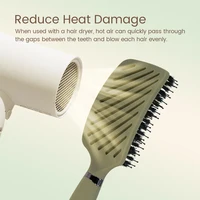 Peigne démêlant en poils de sanglier, brosse à cheveux ajourée, antistatique, Massage du cuir chevelu, outils de coiffure pour Salon de coiffure, cadeau, 1 pièce 3