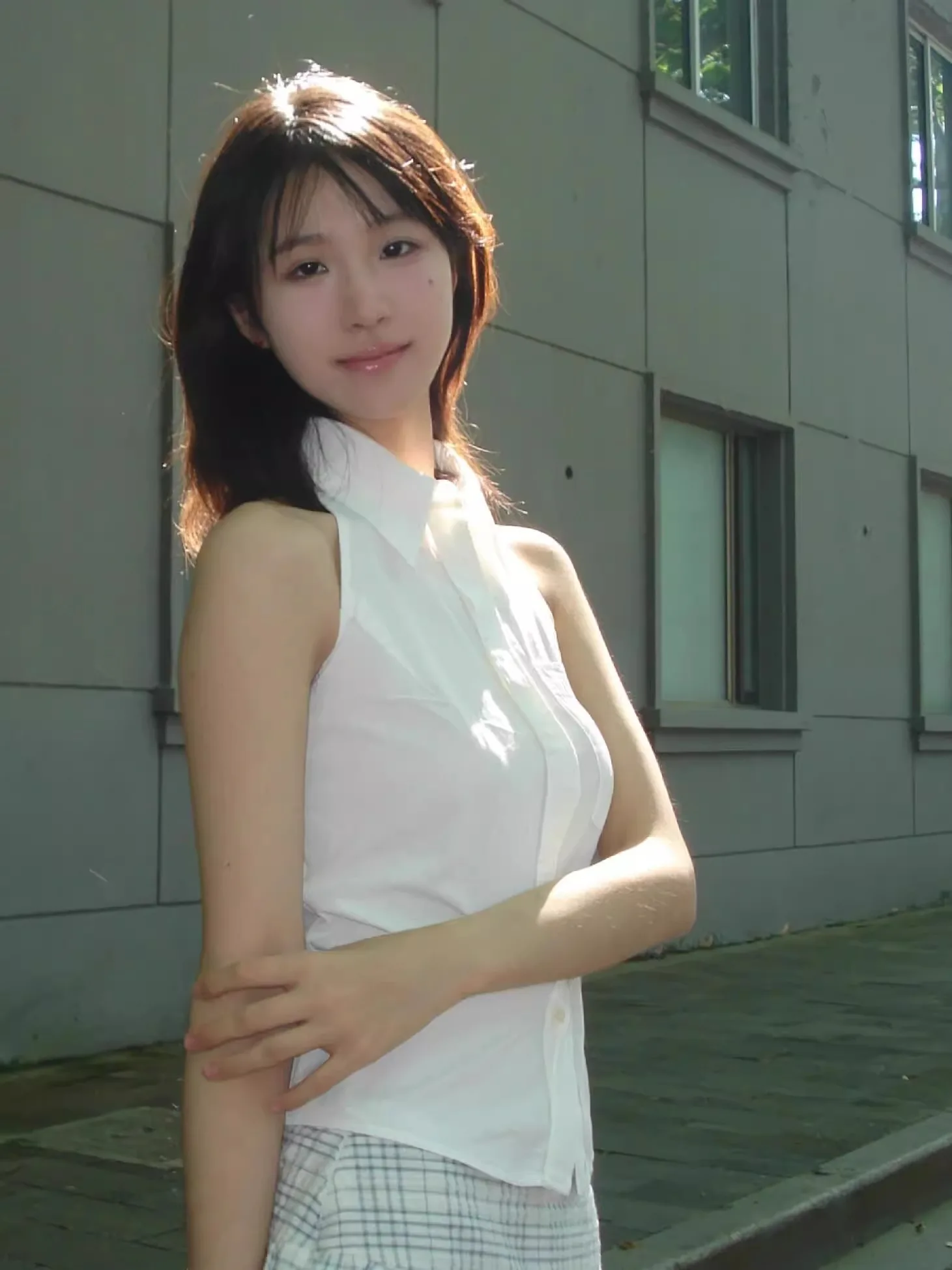 oulder Bared Svel White irt Women's Summer Faion Small Size Age Reduction Vest Top Waist Inward irt Casual Sle