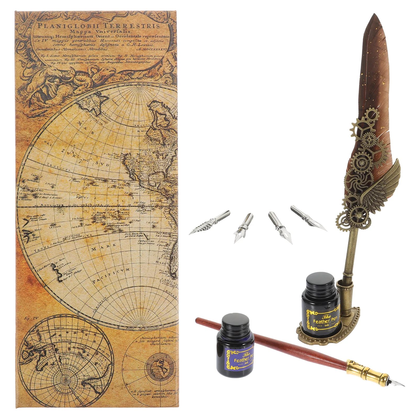 

Dip Pen Set Pens Plume Fountain Business Gift Practical Nibbed Alloy Kit Creative Office Practice Quill