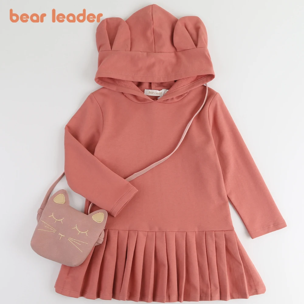 Bear Leader – robe pour filles, nouvelle marque, chemisier avec oreilles de lapin, capuche froncée, manches longues, vêtements pour enfants