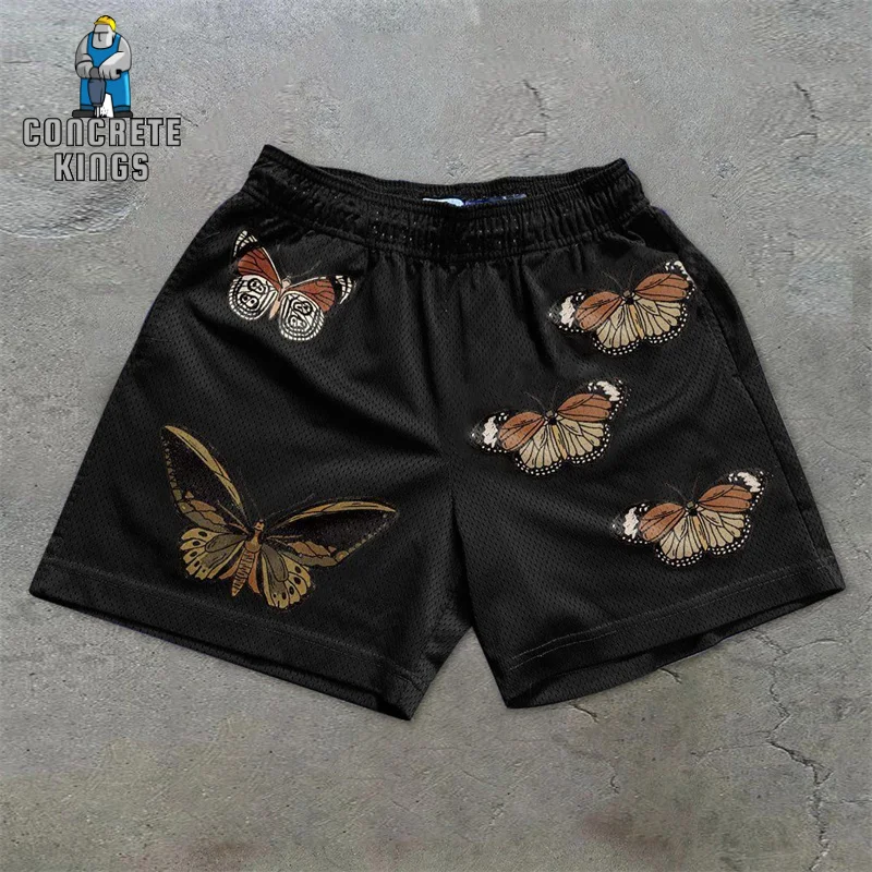 

Gym Shorts Men Y2k Skull Print Harajuku Running Sports Shorts Workout Summer Streetwear Hip Hop Quick Dry Mesh Beach Short Pants