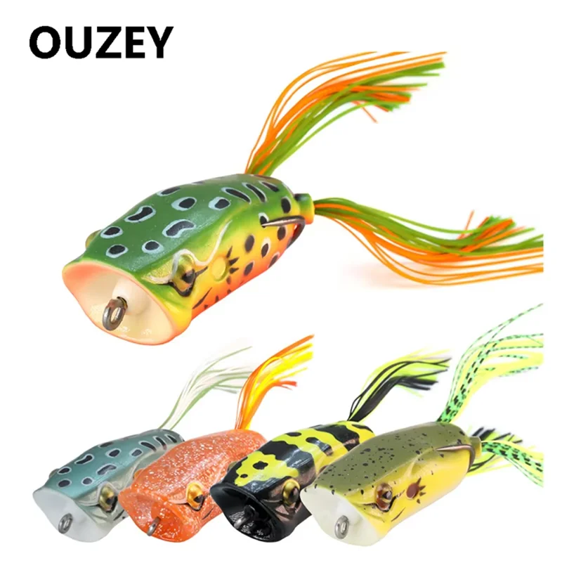 Frog Fishing Lures Gamakatsu Hook Long Cast Topwater Artificial Bait 16g Tractor Popper Lure Catch Pike Snakehead Fish Bass
