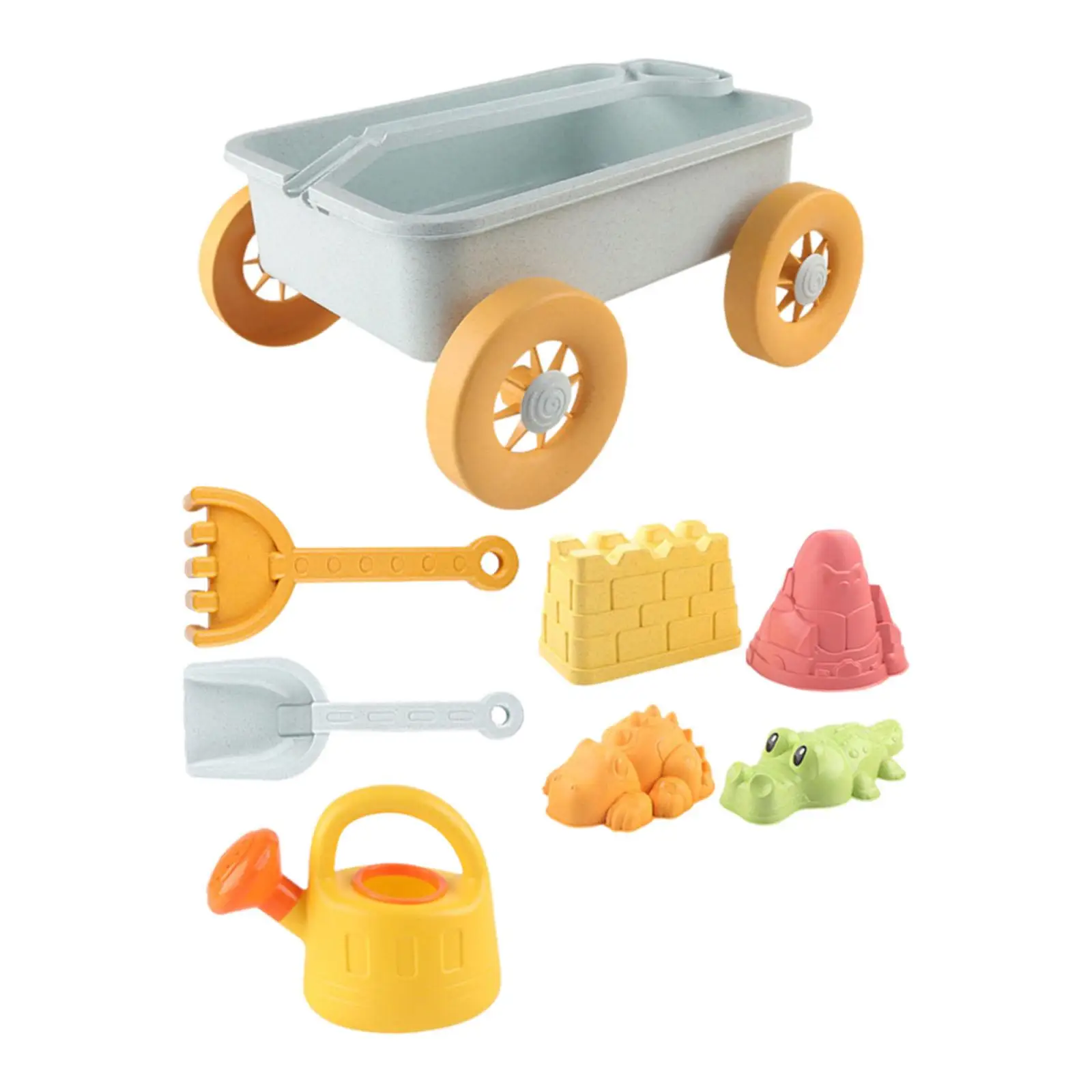 8 Pieces Sand Castle Beach Toys Sandbox Toy Kids Sand Cart Sand Casting Building Castle Toy for Travel Preschool Garden