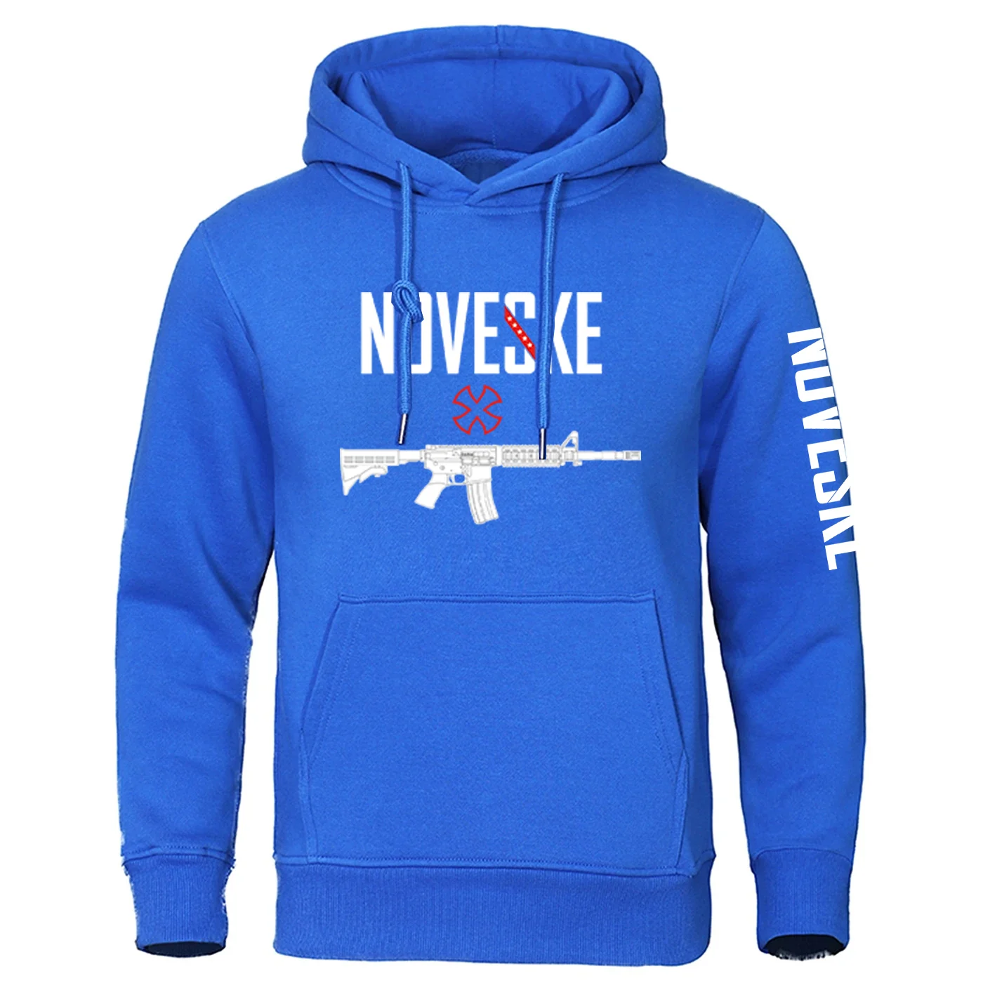 Mens Funny Gun Print Long Sleeve Hoodie