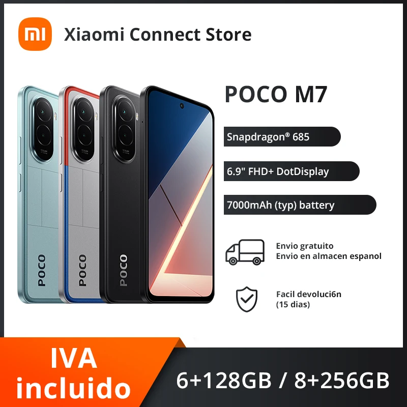 Global Version POCO M7 Snapdragon 685 Smartphone Immersive 6.9" 144Hz FHD+ Display 7000mAh battery NFC