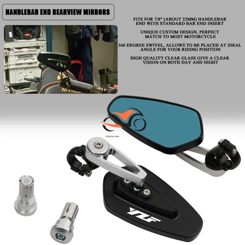 

for Yamaha YZF R3 R25 R6 R1 R125 250 7/8"22MM Motorcycle Mirror CNC Aluninum Handlebar End Rearview Mirrors