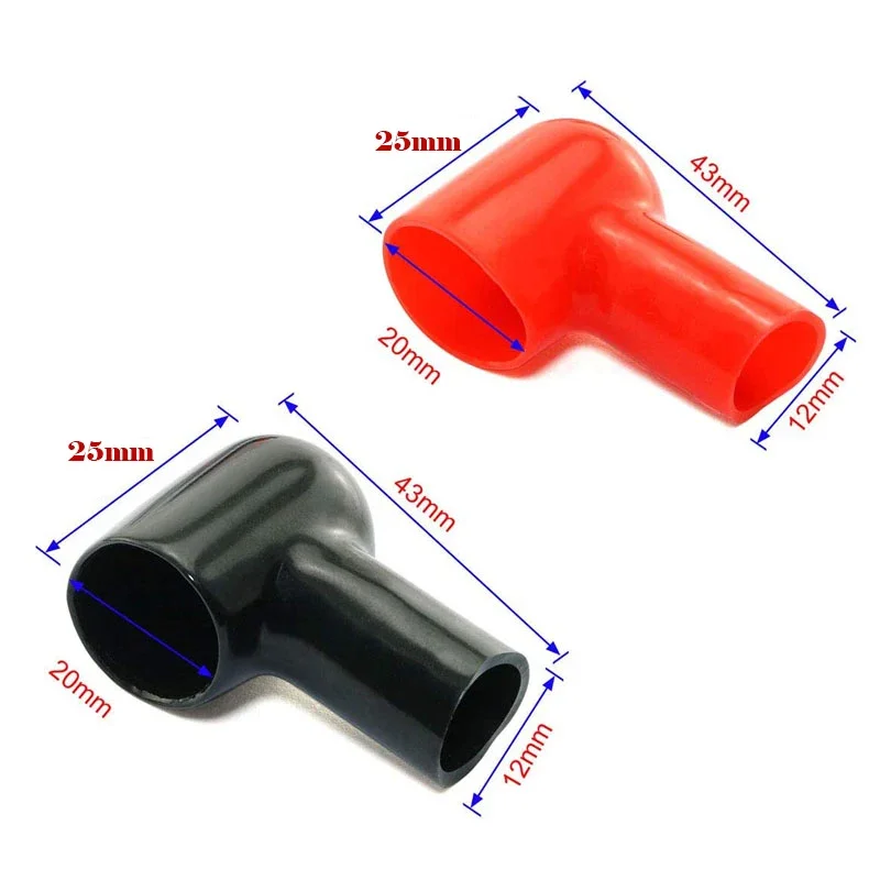 Car Battery Insulating Cover 8 Pcs Red Black Terminal Boot Round Rubber 20x12MM PVC Cable Lug Protector Cover Lug Caps For Auto