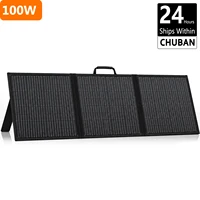 Chargeur solaire portable 100W, panneau solaire pliable pour générateurs solaires, camping en plein air, voyage, batterie externe, téléphone, USB Type-C 1