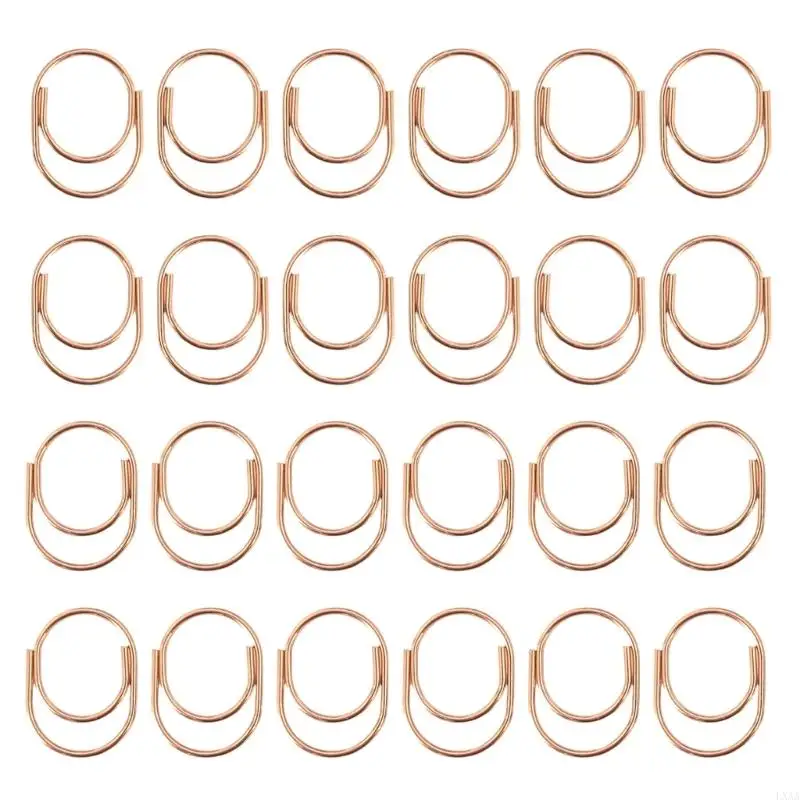 LXAA 24Pcs 다채로운 종이 클립 25x19mm 스테인레스 스틸 종이 클립 파일 클램프 책 페이지 마커 클립 사무실 학교