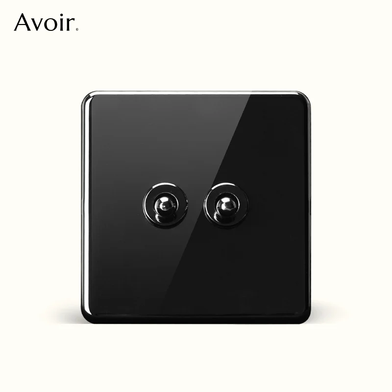 AvoirBlackToggleSwitch2WayMirroredStainlessSteelPanel86Type