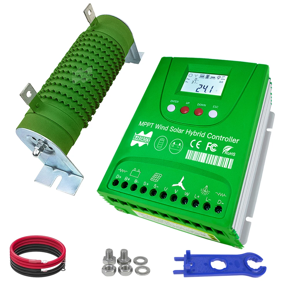 24V/48V 2KW Hybrid Wind Solar Charge Controller MPPT Battery Equalizer 30A 60A For Lifepo4 Lithium Battery without Bluetooth