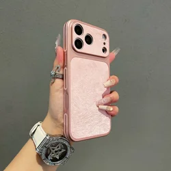 Elegant Frosted Velvet Texture Shockproof Phone Case with Full Bumper Protection - iPhone 15 (Rose Gold Pink)