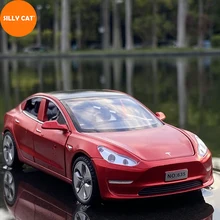 

SILLY CAT 1:32 Metal Car Model For TESLA MODEL 3 Model S Model X Diecast Alloy Car Model Children Boy Toy Car Gift Decoration