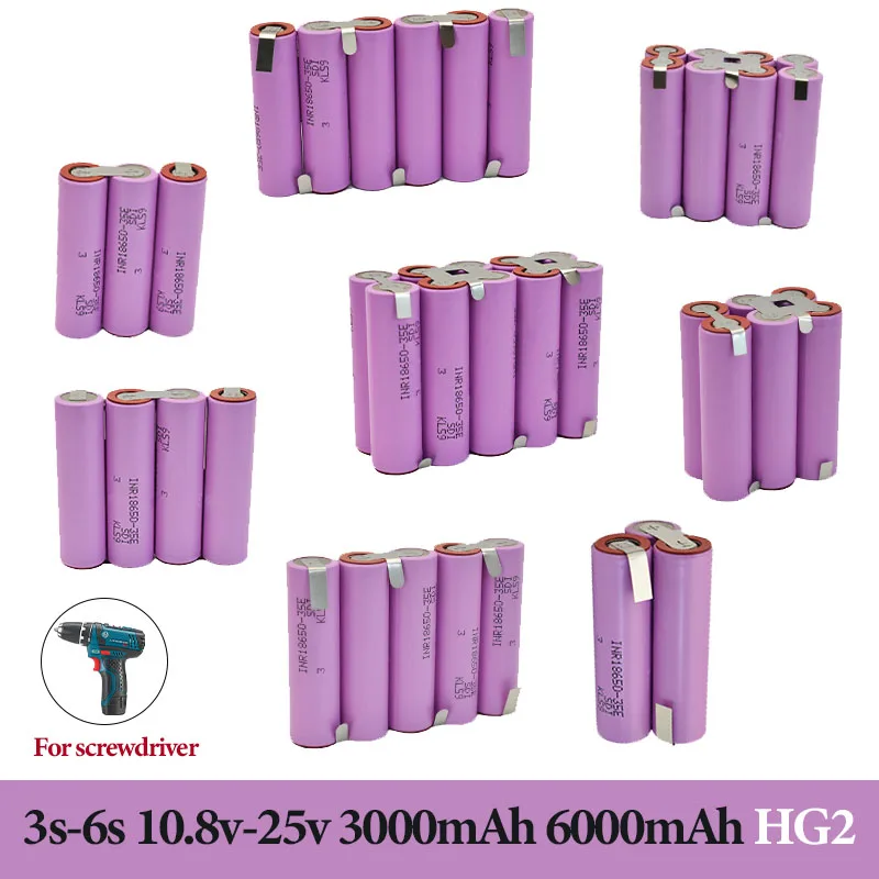 

18650 35E 3500mAh 7000mAh 3S 4S 5S 6S 8S 7.4V 12.6V 14.8V 18V 25.2V 29.6V For Screwdriver batteries weld battery pack