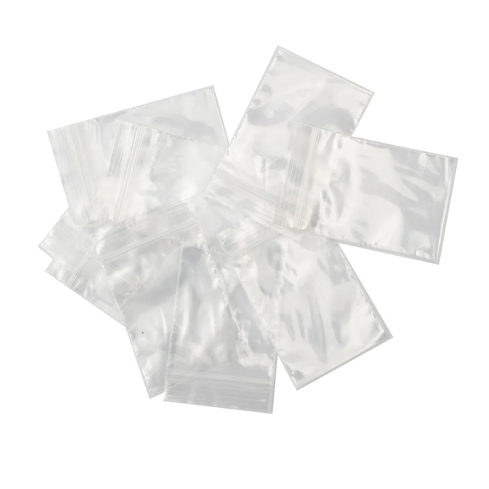 100Pcs Small Clear Vacuum Bags Plastic Baggies Baggy Grip Self