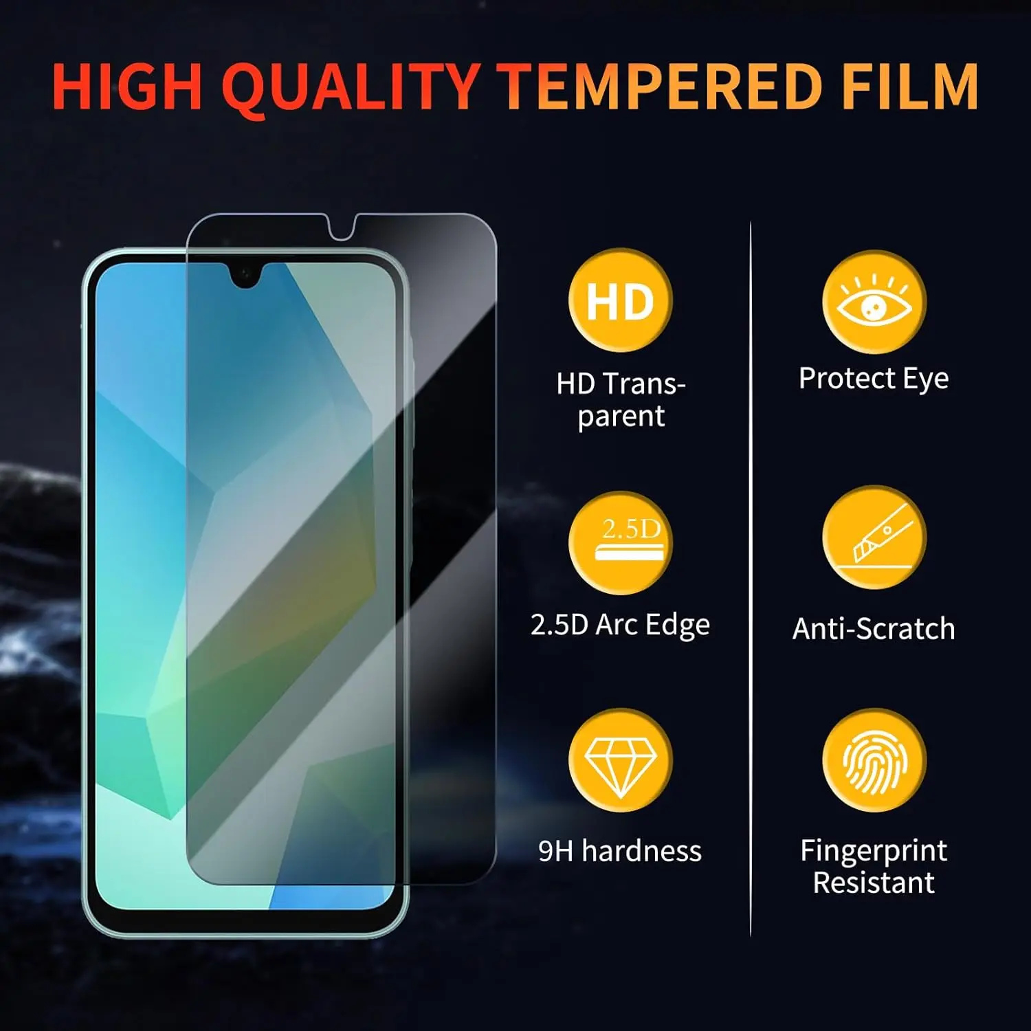 Anti-Spy Tempered Glass Screen Protector Privacy Film