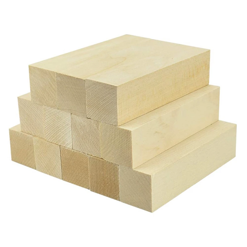 Whittling And Carving Wood Blocks Unfinished Wood Blocks Basswood Carving Blocks Soft Wood Set For Carving Beginners pellet mill for sale Woodworking Machinery