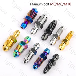 Tgou Titanium Bolt M6 M8 M10 Pitch 1.0/1.25mm Motorcycle Brake Caliper Oil Drain Deflation Screws
