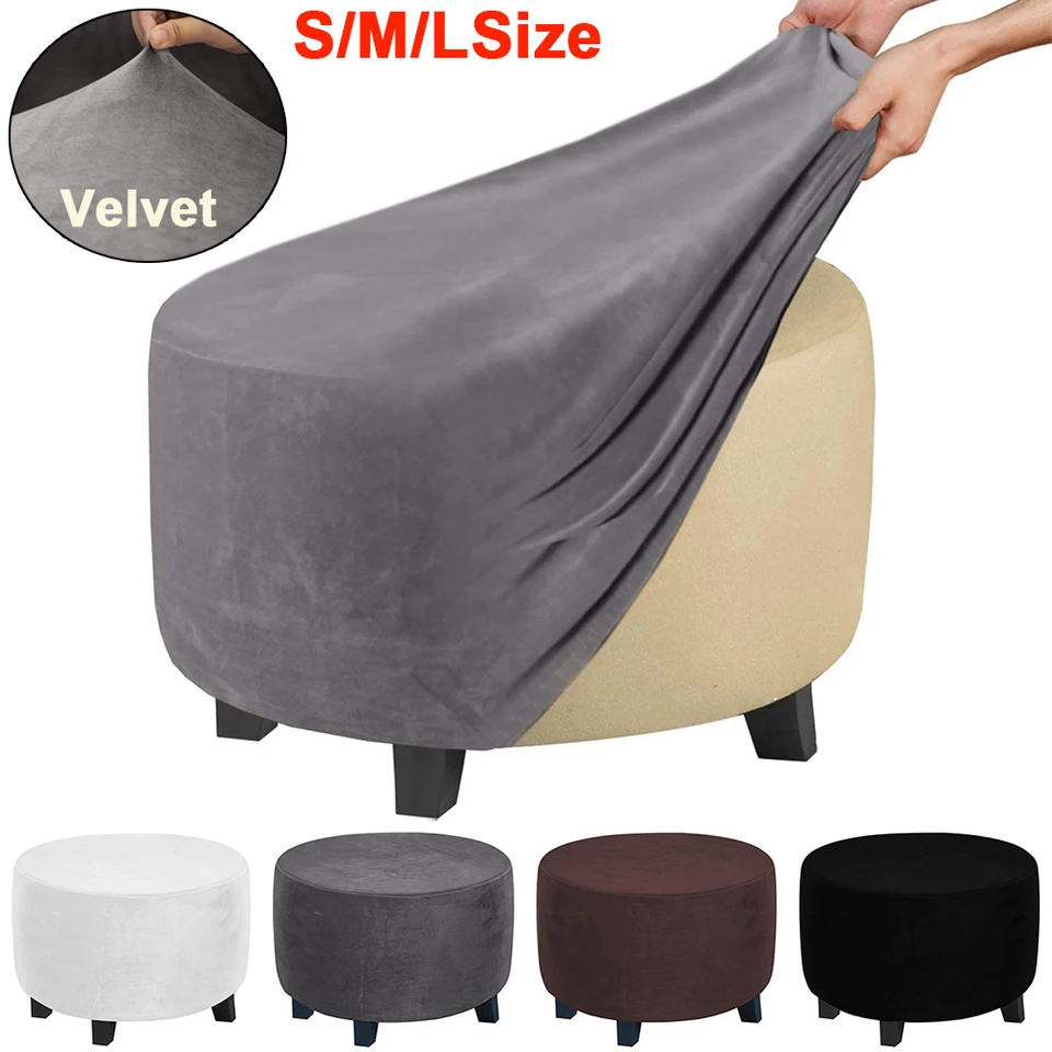 Coprisedia In Velluto Elasticizzato, Rotondo, Taglia M (diametro 74-94 Cm), Rimovibile, Per Proteggere Sedie In Pelle E Stoffa - 5