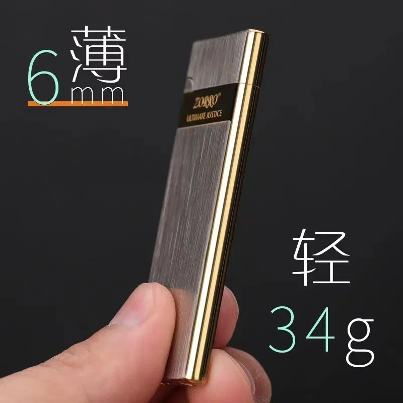 チノ ライター Zorro 636 Metal Ultra Thin Butane Gas Inflatable Grinding