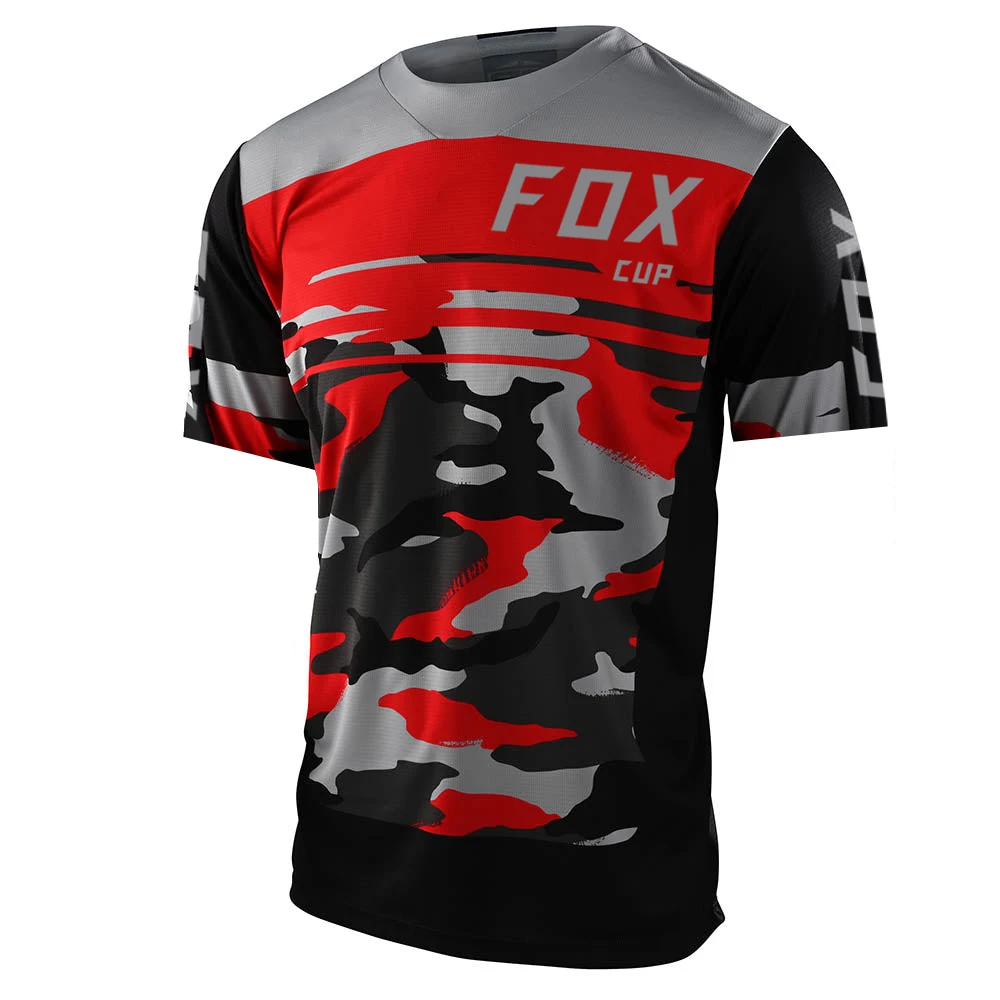 2022 Downhill Jerseys Fox Cup Mountain Bike MTB Shirts Offroad DH Camouflage Motorcycle Jersey Motocross Sportwear Clothing Bike