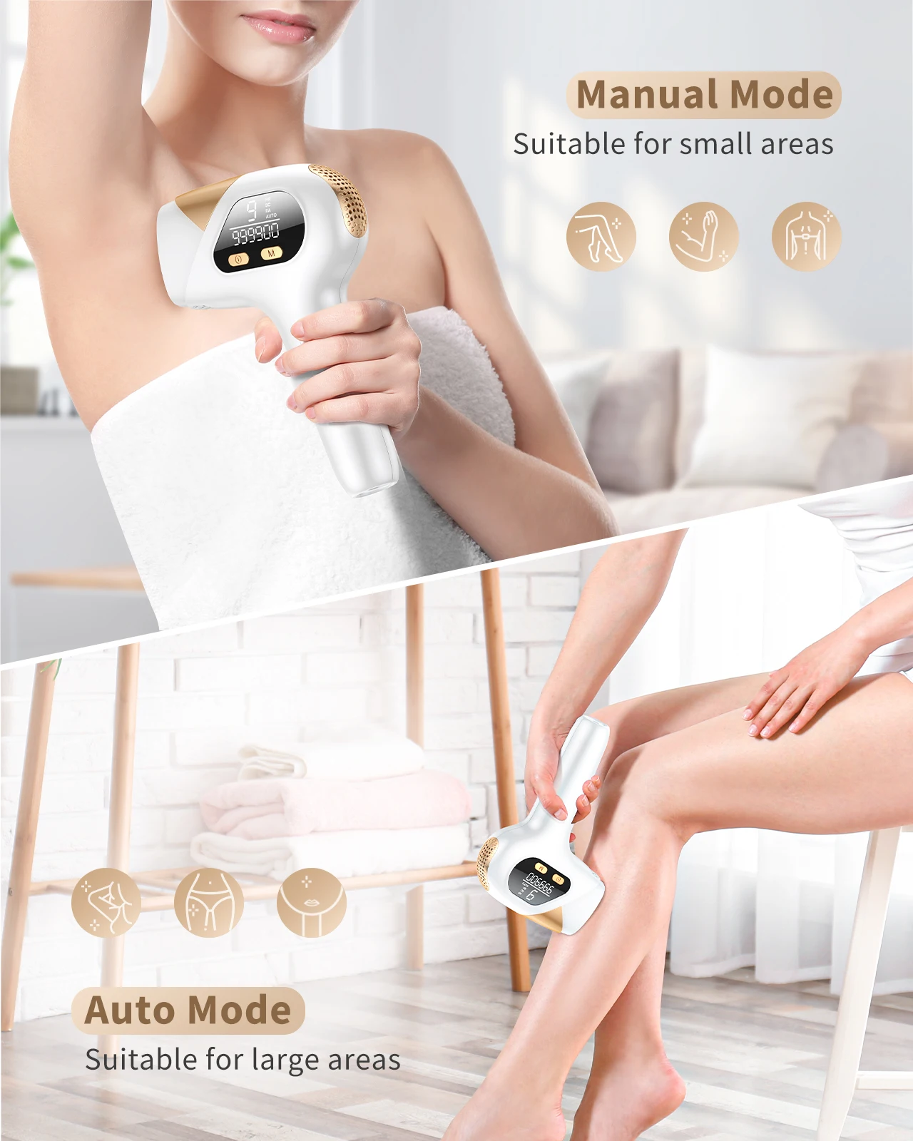 IPL laser Hair Removal 9 Energy Levels 999900 Flashes Pulses Permanent Painless Laser Hair Epilator for Women Body Bikini Face 4