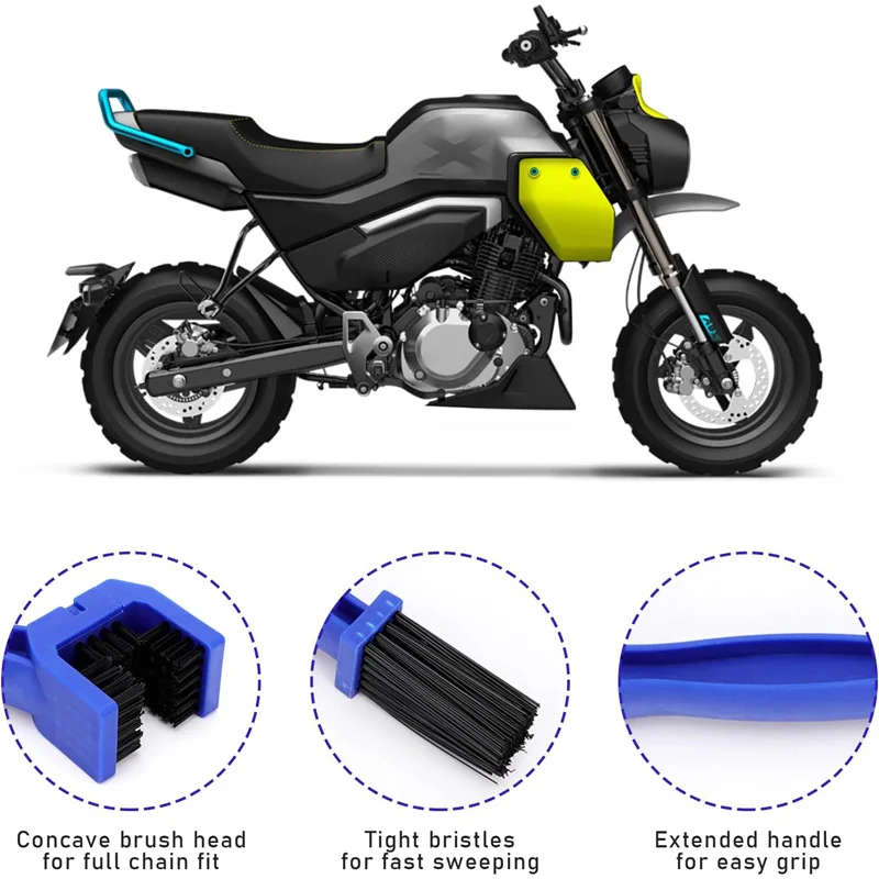 Motorcycle Bicycle Chain Clean Brush Gear Grunge Brush Cleaner