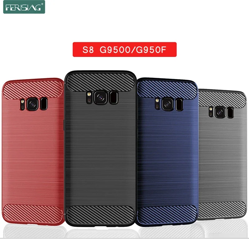 삼성 갤럭시 S8 케이스 실리콘 TPU 범퍼 탄소 S 라이트 럭셔리 커버 삼성 갤럭시 S8 라이트 G9500 G950F Funda