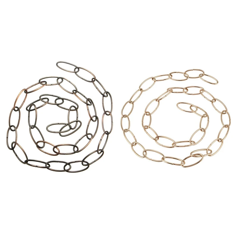 

2X 1M Heavy Duty Chain For Vintage Chandelier Hanging Lamp,Red Bronze & French Gold