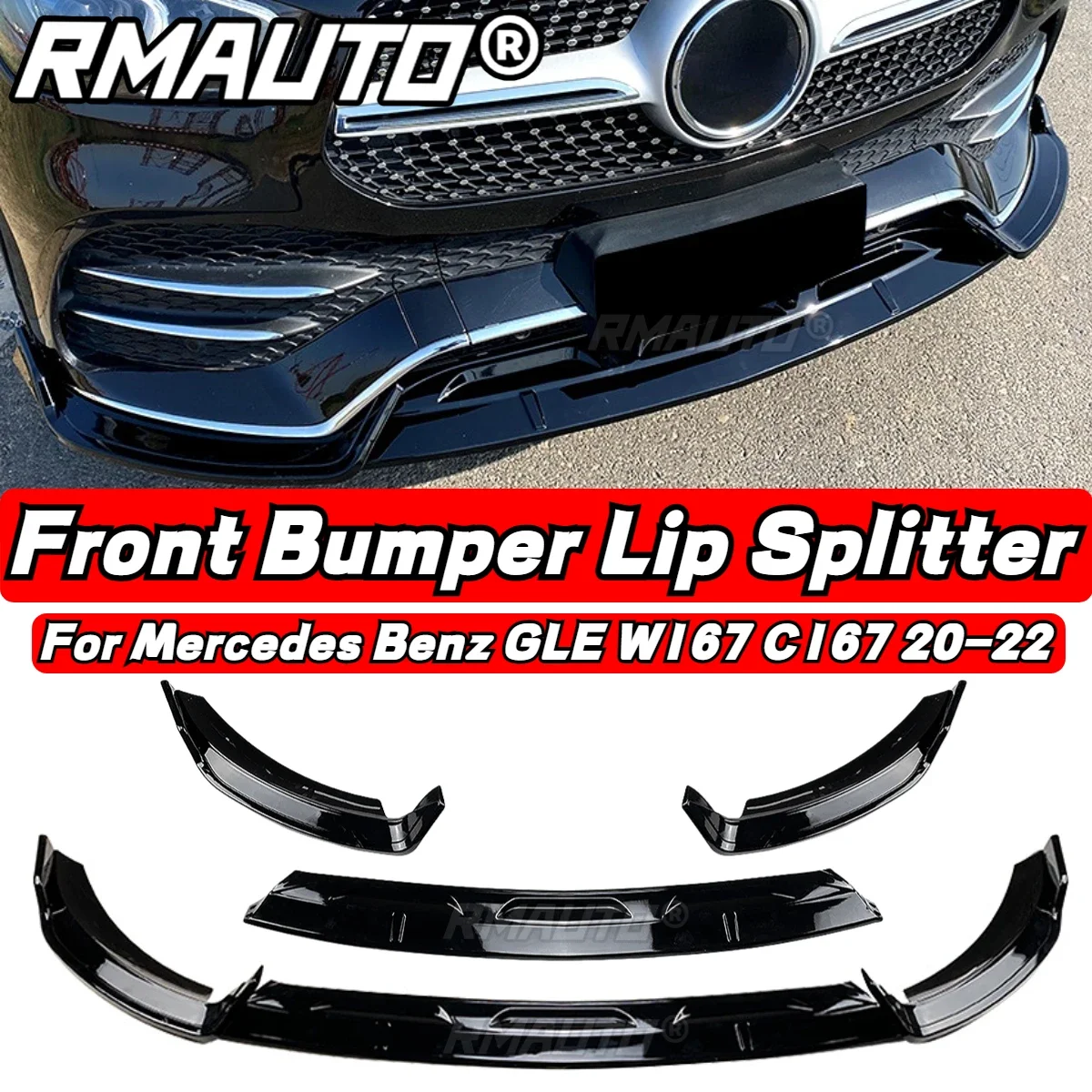 

GLE W167 Lip Car Front Bumper Lip Splitter Spoiler Diffuser For Mercedes Benz W167 C167 GLE350 GLE450 AMG 2020-2022 Body Kit